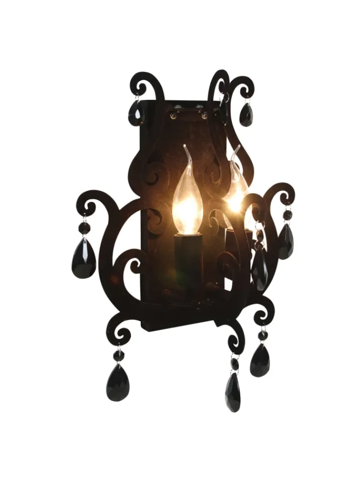 näve Wandleuchten<Wandleuchte "BLACK VELVET" in schwarz - (L)20 cm x (B)30 cm x (H)40 cm