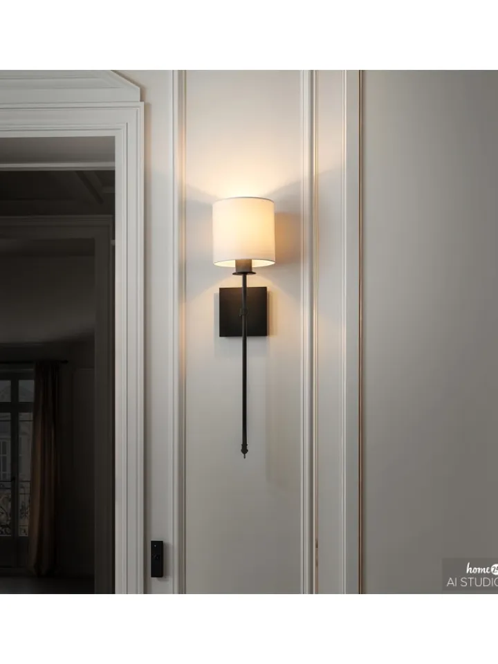 home24 Wandleuchten<Wandleuchte ESTE mit Akku-Leuchtmittel in Weiß / Schwarz