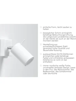 Nice Lamps Wandleuchten<Wandleuchte ETNA in Weiss H 8cm