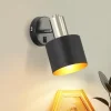 ZMH Wandleuchten<Wandleuchte 1-flammige E27 in schwarzgold drehbar 330° mit Schalter Metall