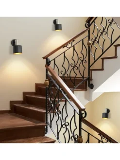 ZMH Wandleuchten<Wandleuchte 1-flammige E27 in schwarzgold drehbar 330° mit Schalter Metall