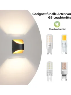 ZMH Wandleuchten<Wandleuchte 1-flammige G9 in schwarzgold Up and Down Design Vintage