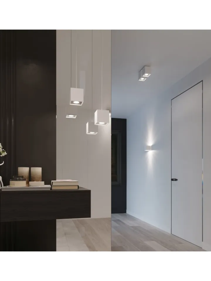 Nice Lamps Wandleuchten<Wandleuchte GEO 1 in Weiß aluminium quadratische Lampe loft 1xG9 LED