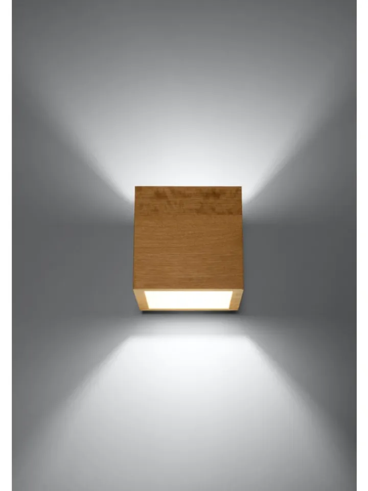 Nice Lamps Wandleuchten<Wandleuchte "GEO" in Natur Holz Lichtrichtung auf und ab 1xG9 LED