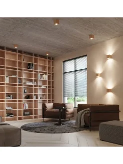 Nice Lamps Wandleuchten<Wandleuchte "GEO" in Natur Holz Lichtrichtung auf und ab 1xG9 LED