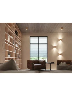Nice Lamps Wandleuchten<Wandleuchte "GEO" in Natur Holz Lichtrichtung auf und ab 1xG9 LED