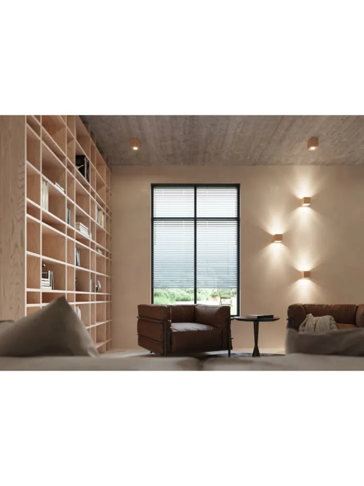 Nice Lamps Wandleuchten<Wandleuchte "GEO" in Natur Holz Lichtrichtung auf und ab 1xG9 LED