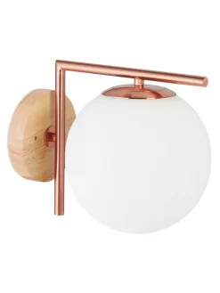 relaxdays Wandleuchten<Wandleuchte in Kupferfarben - (B)19,5 x (H)22 x(T)28 cm