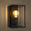 ZMH Wandleuchten<Wandleuchte in schwarz 1-flammige E27 rechteckig vintage Metall MAX.40W