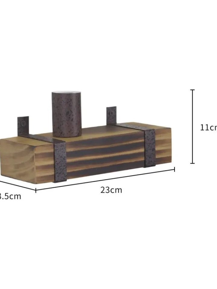 ZMH Wandleuchten<Wandleuchte in schwarz 1-flammige E27 vintage Metall und Holz L 23cm