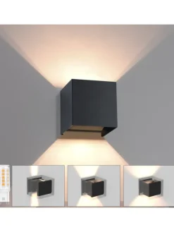 ZMH Wandleuchten<Wandleuchte in schwarz 1-flammige G9 up down Licht warmweiß IP65