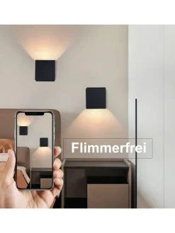 ZMH Wandleuchten<Wandleuchte in schwarz 1-flammige G9 up down Licht warmweiß IP65