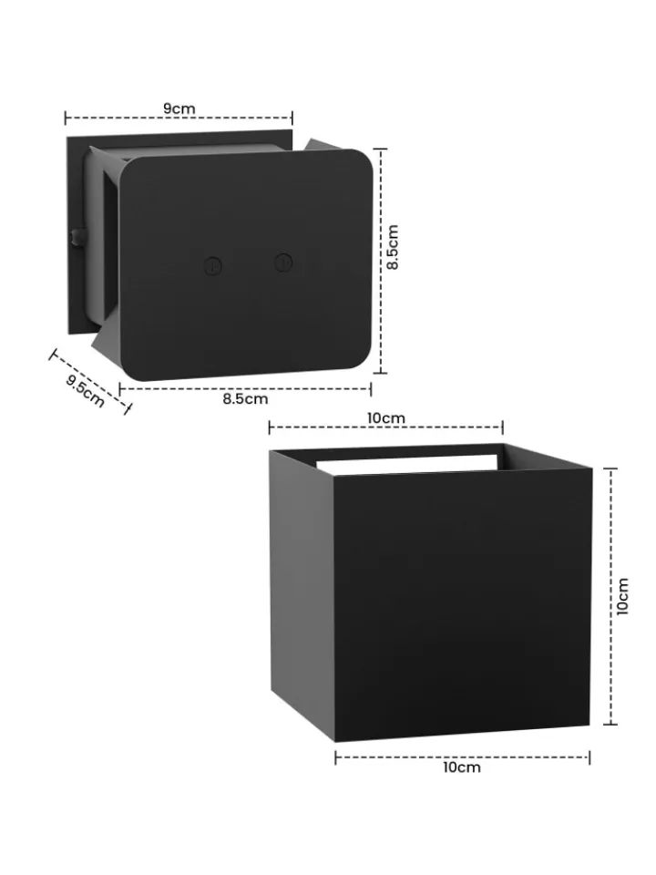 ZMH Wandleuchten<Wandleuchte in schwarz 1-flammige G9 up down Licht warmweiß IP65