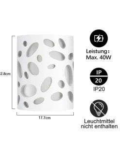 ZMH Wandleuchten<Wandleuchte in weiß E14 Up and Down Design Modern Hallampe Gipslampe