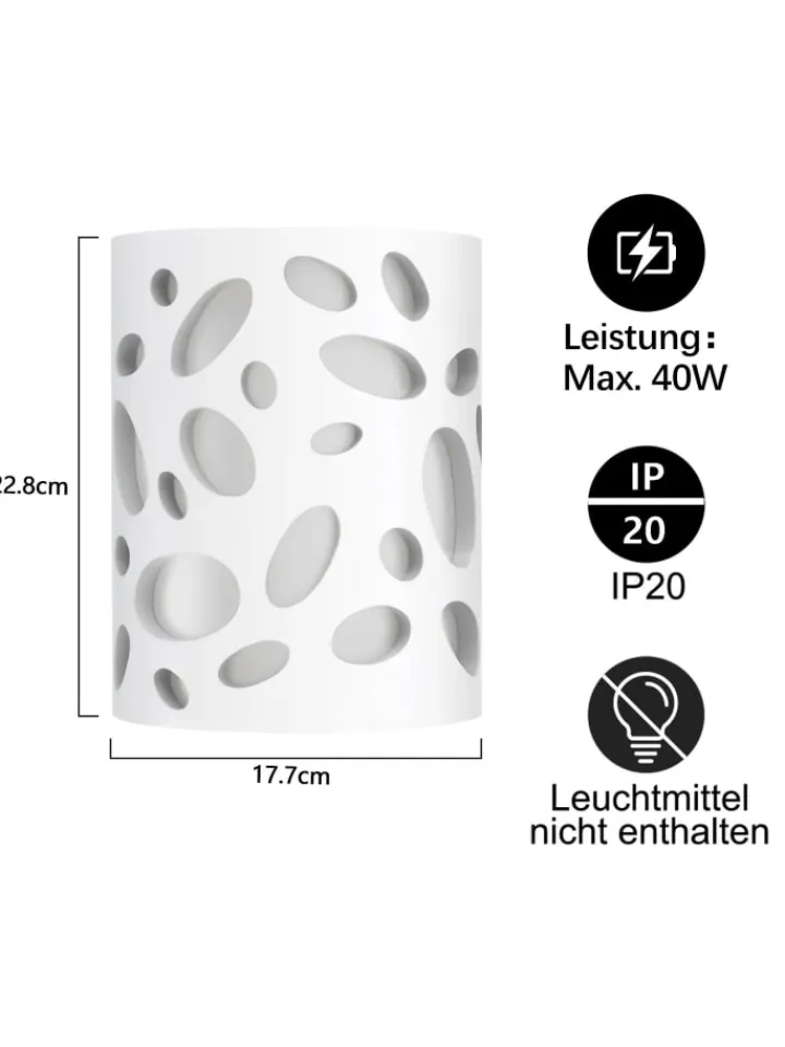ZMH Wandleuchten<Wandleuchte in weiß E14 Up and Down Design Modern Hallampe Gipslampe