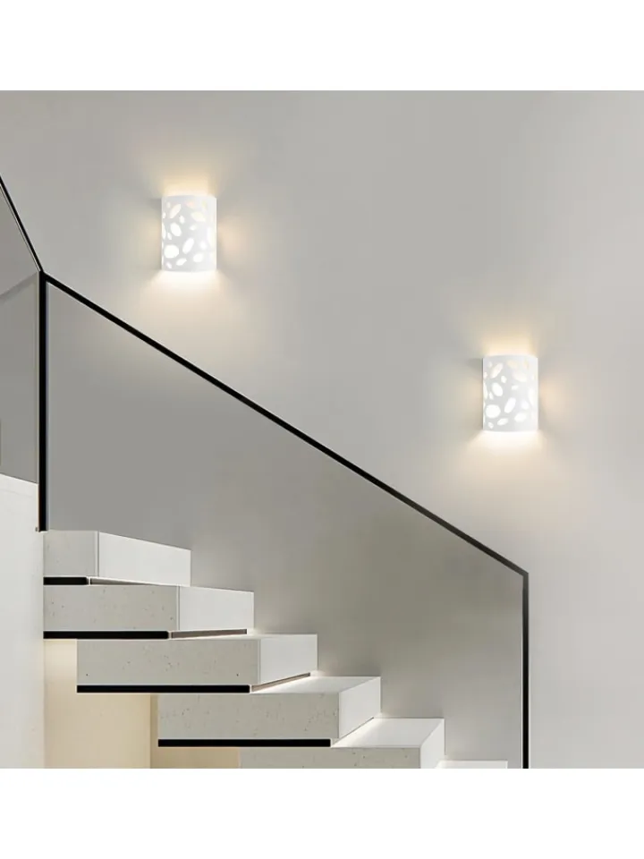 ZMH Wandleuchten<Wandleuchte in weiß E14 Up and Down Design Modern Hallampe Gipslampe