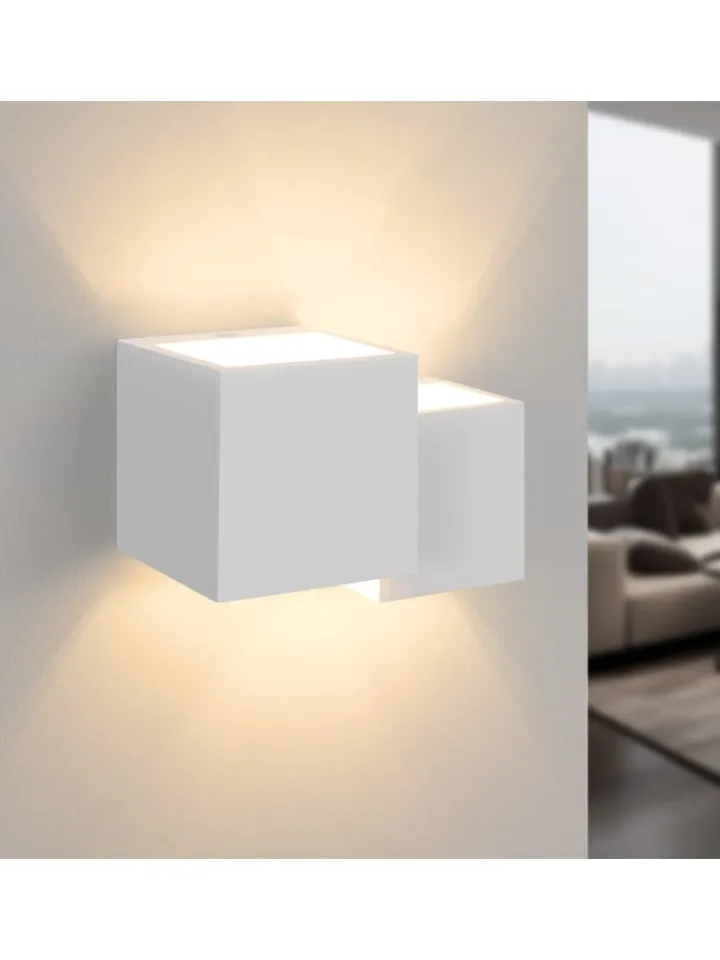 ZMH Wandleuchten<Wandleuchte in weiß 2-flammige G9 Up and Down Design Gips Modern