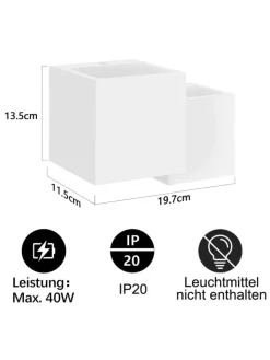 ZMH Wandleuchten<Wandleuchte in weiß 2-flammige G9 Up and Down Design Gips Modern