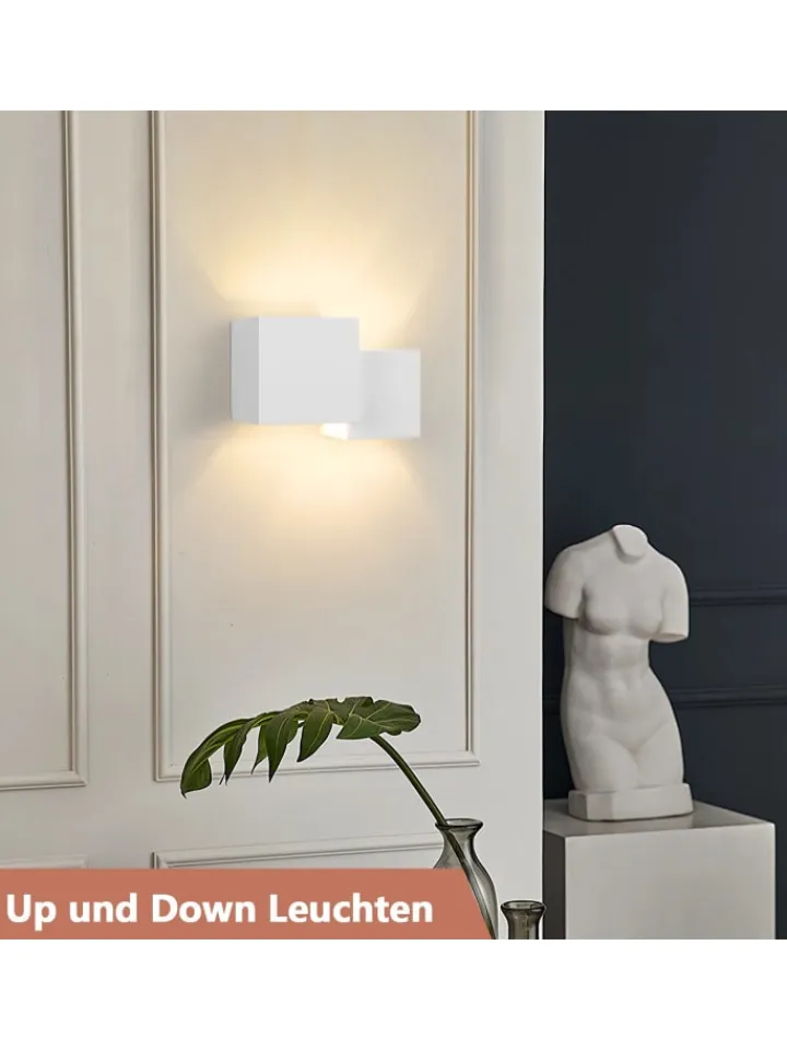 ZMH Wandleuchten<Wandleuchte in weiß 2-flammige G9 Up and Down Design Gips Modern
