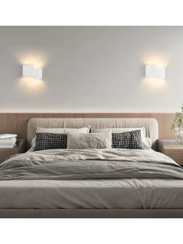 ZMH Wandleuchten<Wandleuchte in weiß 2-flammige G9 Up and Down Design Gips Modern