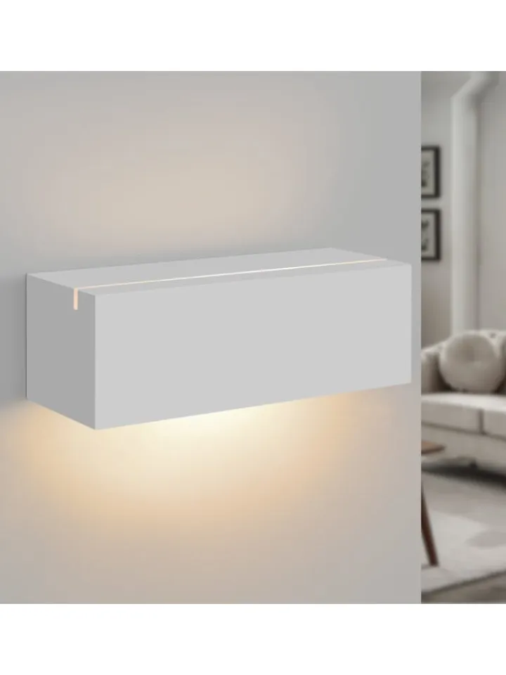 ZMH Wandleuchten<Wandleuchte in weiß G9 Up and Down Design L 22CM Gips Modern Hallampe