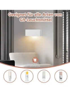 ZMH Wandleuchten<Wandleuchte in weiß G9 Up and Down Design L 22CM Gips Modern Hallampe