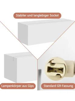 ZMH Wandleuchten<Wandleuchte in weiß G9 Up and Down Design L 22CM Gips Modern Hallampe