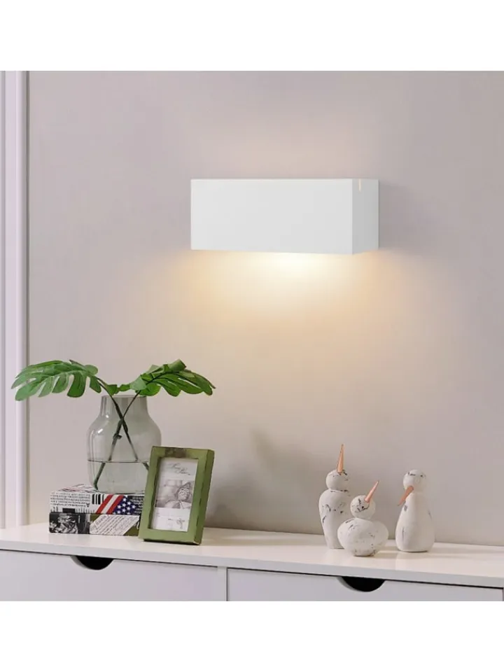 ZMH Wandleuchten<Wandleuchte in weiß G9 Up and Down Design L 22CM Gips Modern Hallampe