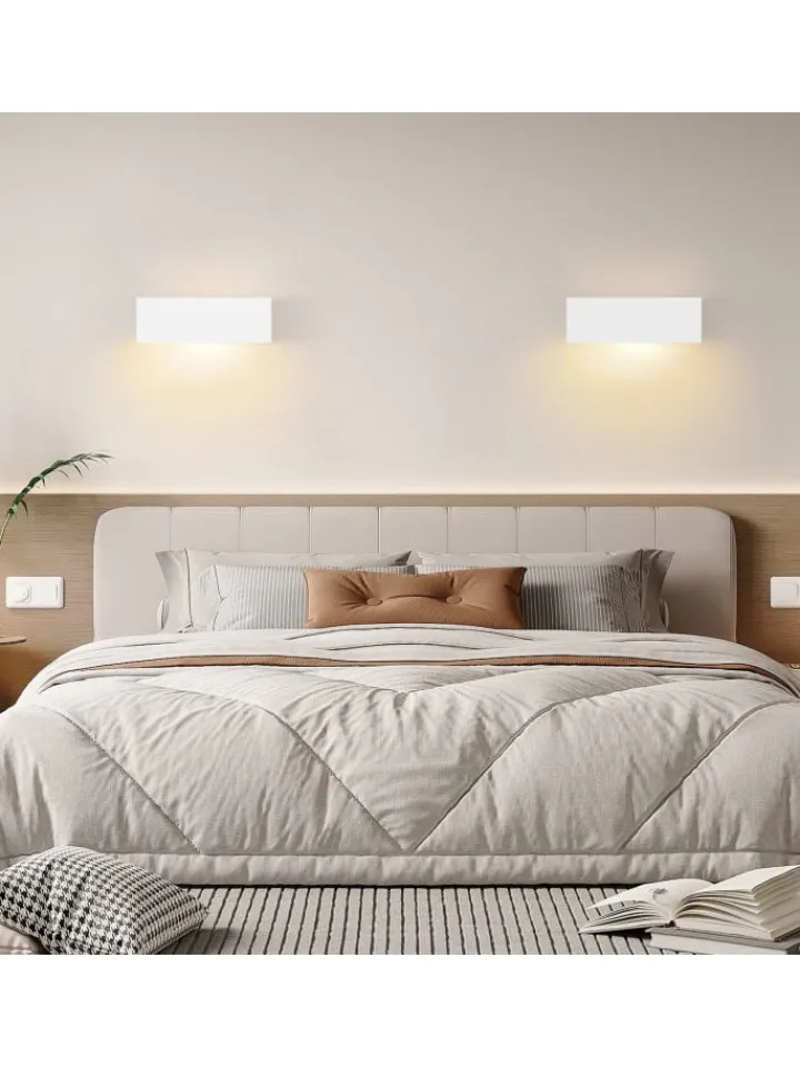 ZMH Wandleuchten<Wandleuchte in weiß G9 Up and Down Design L 22CM Gips Modern Hallampe