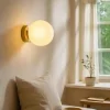 Opviq Wandleuchten<Wandleuchte in Weiß/ Gold - (H)22 x Ø 15 cm