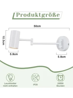 ZMH Wandleuchten<Wandleuchte in weiß GU10 schwenkbar