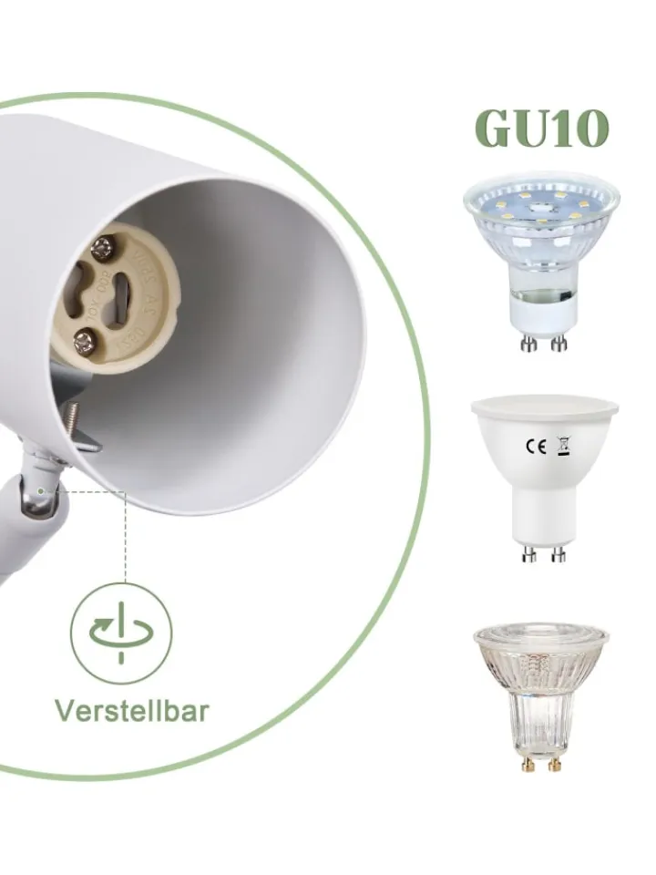 ZMH Wandleuchten<Wandleuchte in weiß GU10 schwenkbar