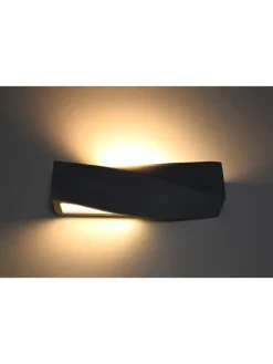 Nice Lamps Wandleuchten<Wandleuchte Keramik TAURUS in Schwarz mit glas loft style LED E27