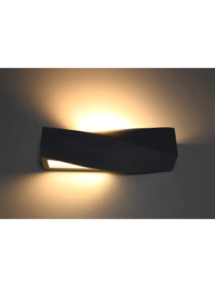 Nice Lamps Wandleuchten<Wandleuchte Keramik TAURUS in Schwarz mit glas loft style LED E27