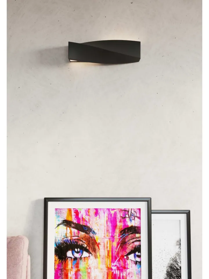 Nice Lamps Wandleuchten<Wandleuchte Keramik TAURUS in Schwarz mit glas loft style LED E27