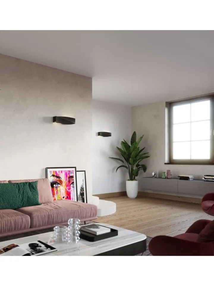 Nice Lamps Wandleuchten<Wandleuchte Keramik TAURUS in Schwarz mit glas loft style LED E27