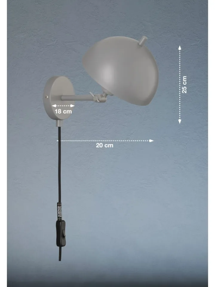 Schöner Wohnen Wandleuchten<Wandleuchte Kia in grau - (H) 25 cm x (B) 18 cm
