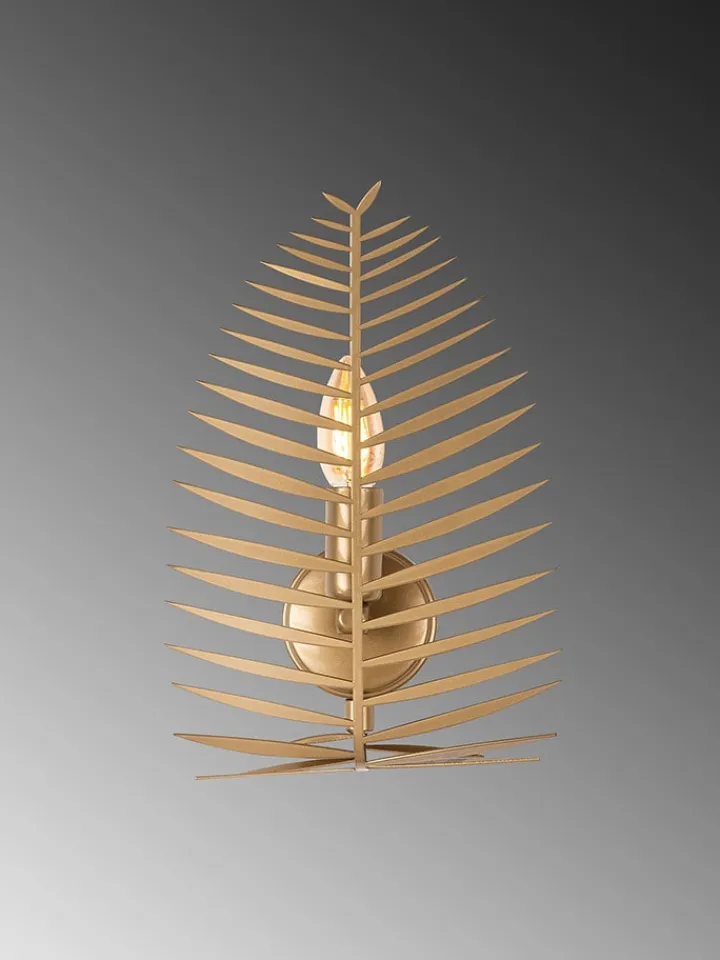 Opviq Wandleuchten<Wandleuchte "Leaf" in Gold - (B)20 x (H)30 cm