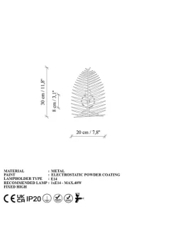 Opviq Wandleuchten<Wandleuchte "Leaf" in Gold - (B)20 x (H)30 cm