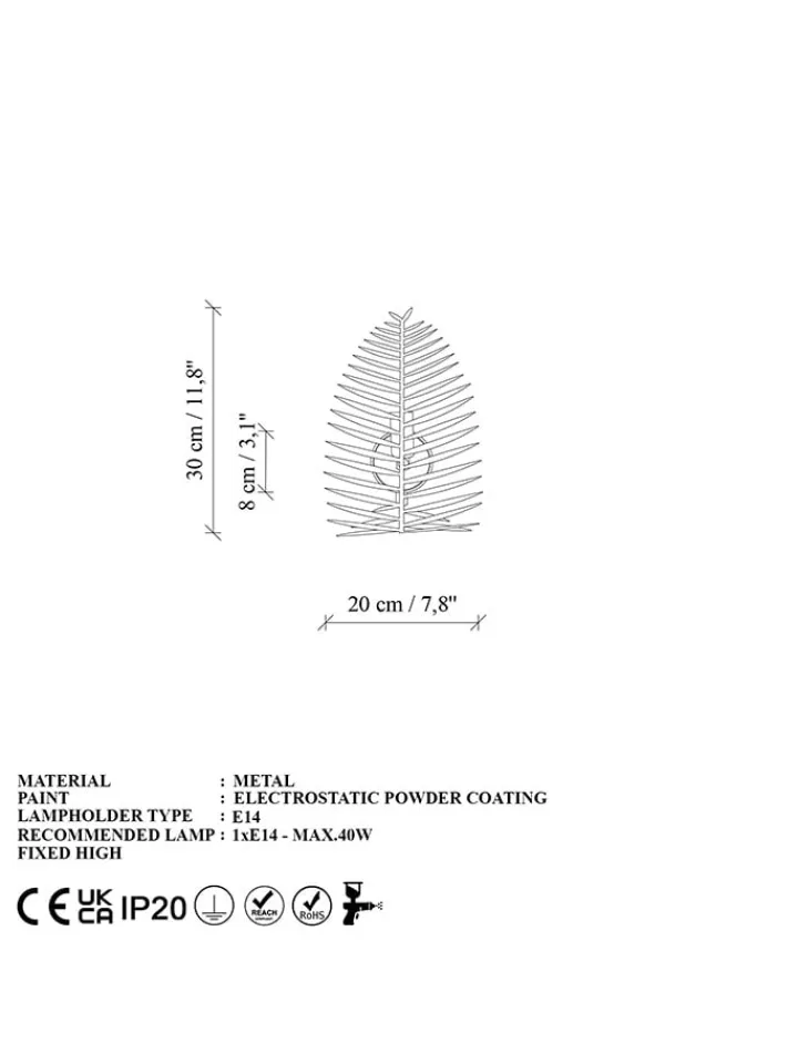 Opviq Wandleuchten<Wandleuchte "Leaf" in Gold - (B)20 x (H)30 cm