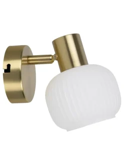 näve Wandleuchten<Wandleuchte "LEARTA" in messingmatt - (L)16 cm x (B)10 cm x (H)13.5 cm