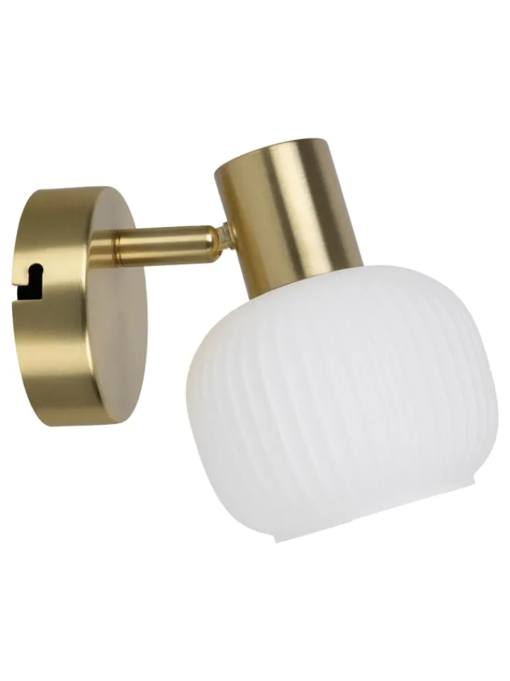 näve Wandleuchten<Wandleuchte "LEARTA" in messingmatt - (L)16 cm x (B)10 cm x (H)13.5 cm