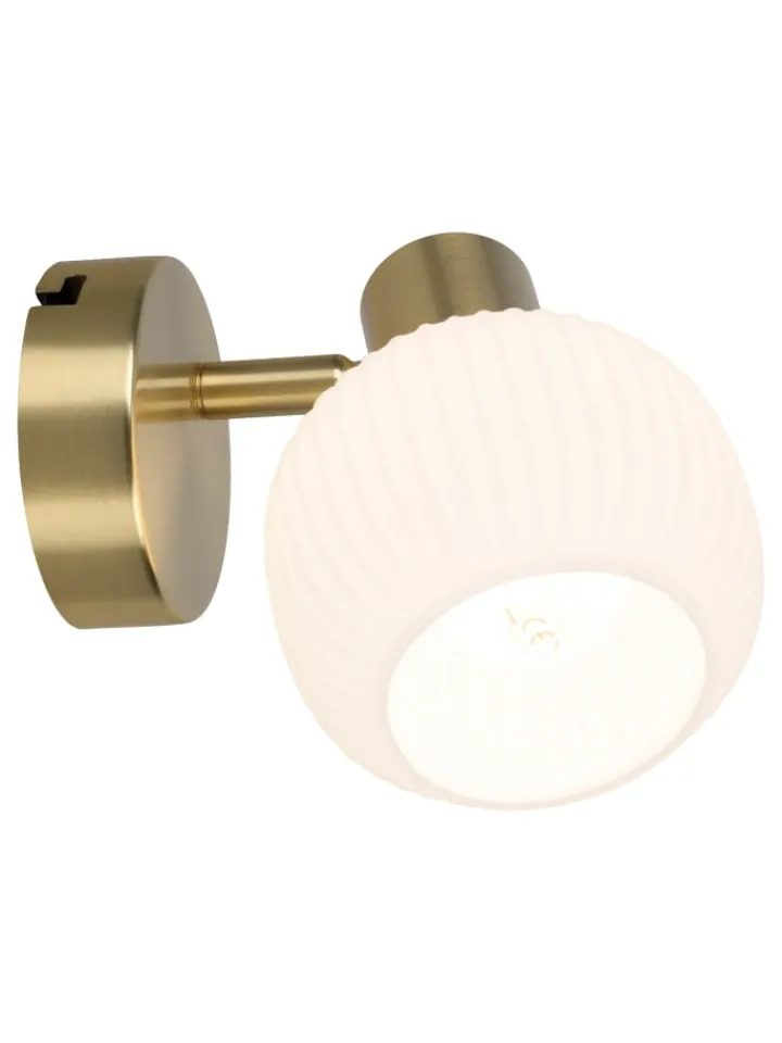 näve Wandleuchten<Wandleuchte "LEARTA" in messingmatt - (L)16 cm x (B)10 cm x (H)13.5 cm
