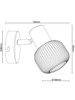 näve Wandleuchten<Wandleuchte "LEARTA" in messingmatt - (L)16 cm x (B)10 cm x (H)13.5 cm