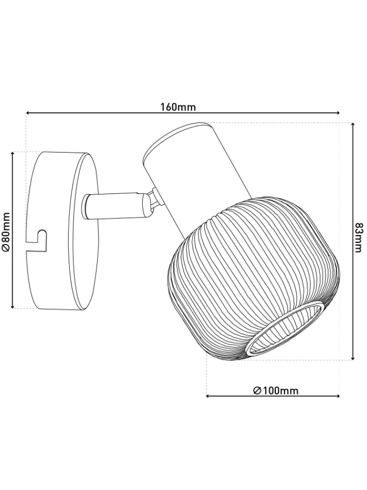 näve Wandleuchten<Wandleuchte "LEARTA" in messingmatt - (L)16 cm x (B)10 cm x (H)13.5 cm