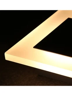 ZMH Wandleuchten<Wandleuchte LED in chrom eckig modern 7W warmweiß Metall und Acryl L 16cm