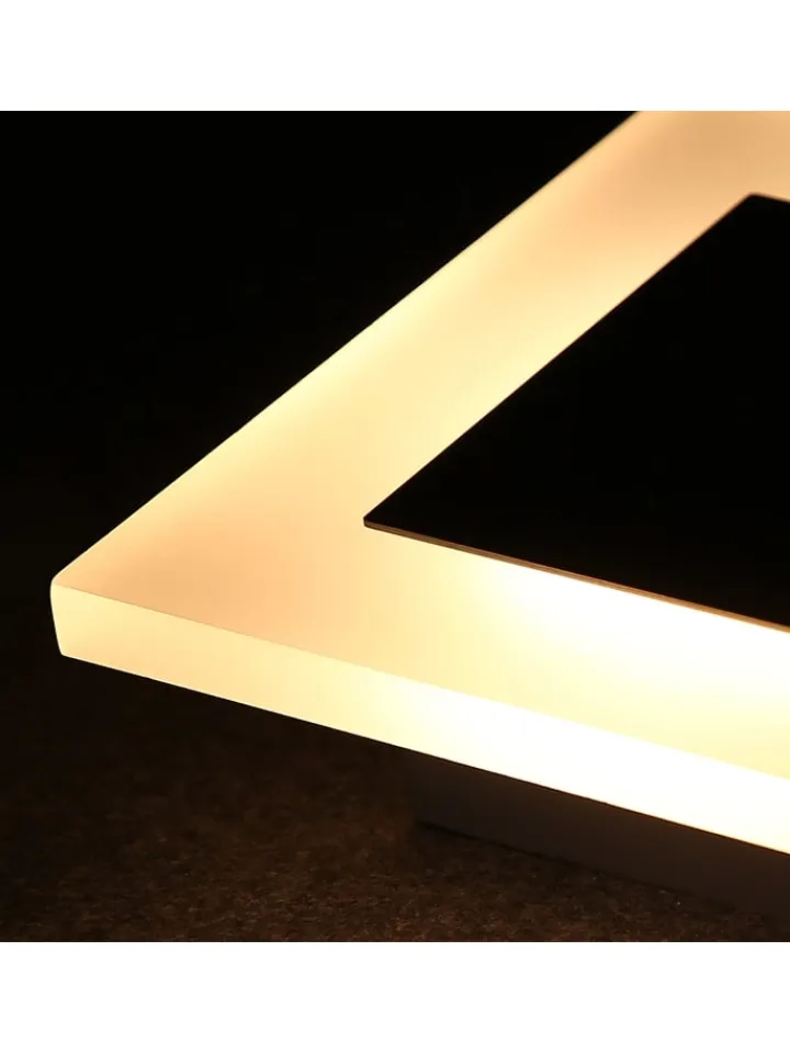 ZMH Wandleuchten<Wandleuchte LED in chrom eckig modern 7W warmweiß Metall und Acryl L 16cm