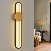 ZMH Wandleuchten<Wandleuchte LED in gold L 60CM Modern Ganglampe 3000K warmweiß 12W
