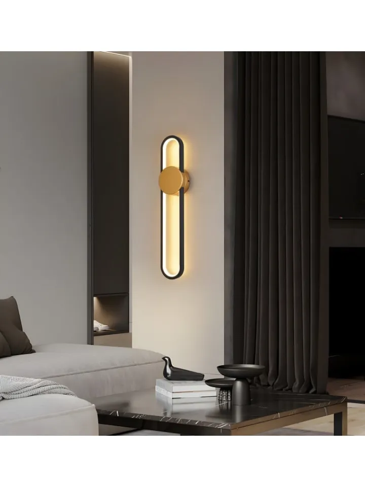ZMH Wandleuchten<Wandleuchte LED in gold L 60CM Modern Ganglampe 3000K warmweiß 12W