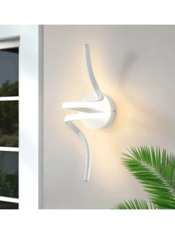 ZMH Wandleuchten<Wandleuchte LED in weiß Modern Aluminium 7W warmweiß Ganglampe L 40.5cm